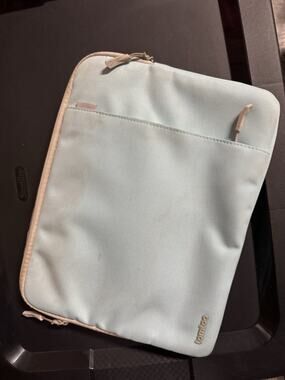 tomtoc Laptop Sleeve with Zippered Pocket, Light Blue
